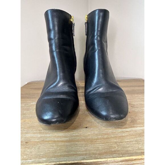 TORY BURCH BROOKE LEATHER ANKLE BOOTS - Picture 4 of 11